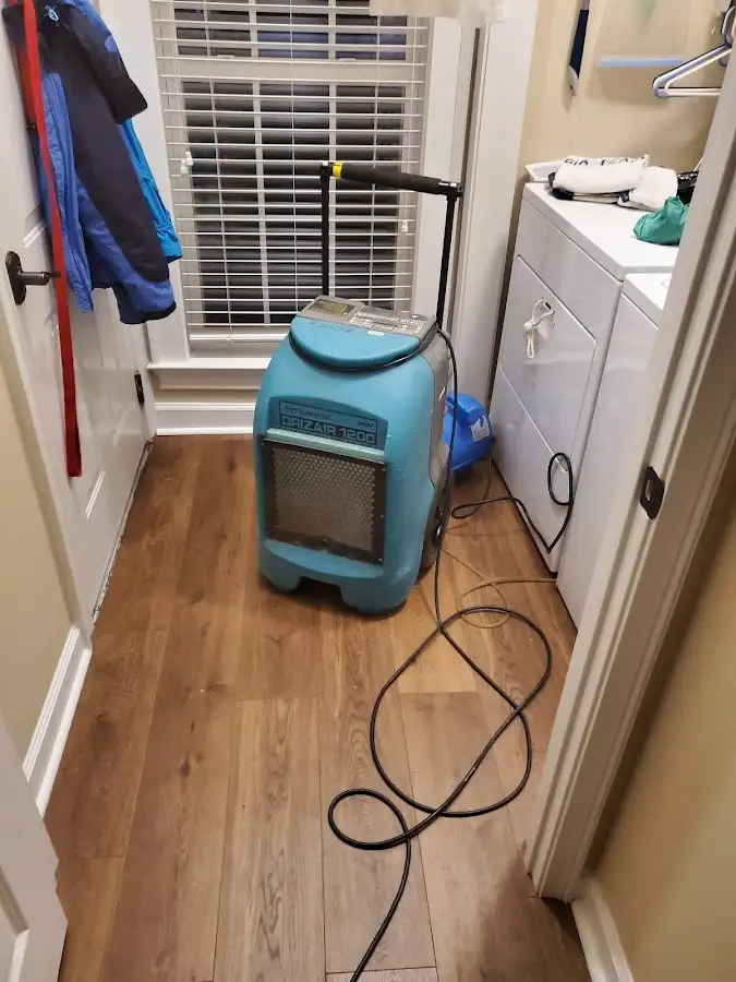 Commercial dehumidifier deployed for Flood Damage Cleanup in Huntertown